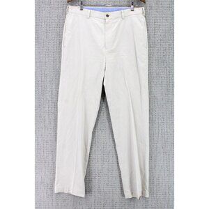Brook Brothers 346 Chino Pants Mens 34x34 Beige Casual Flat Front Cotton